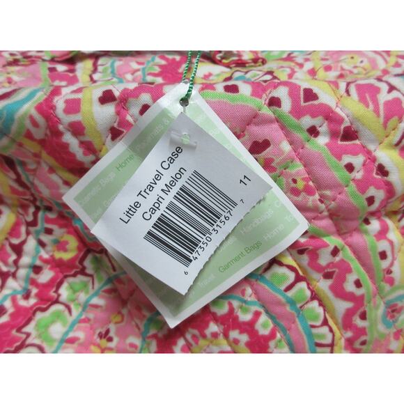 Vera Bradley Retired Rare Capri Melon Travel Bag Case Inside Pockets NEW Gift - Picture 8 of 9